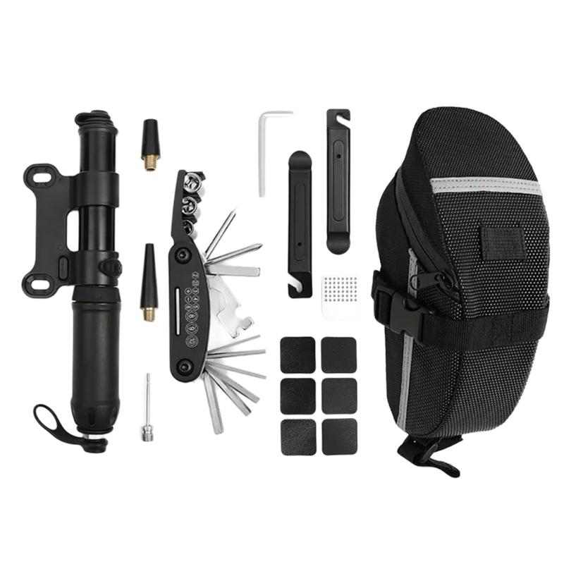 Portable Bikes Tire Repairs Tool Set MultiFunctional Puncture Maintenances Tool