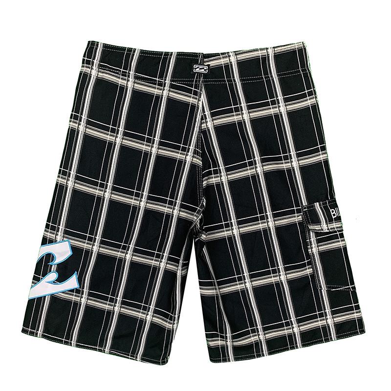 Billabong Men's Quick-Dry Plaid Black Surfing Shorts (2023)