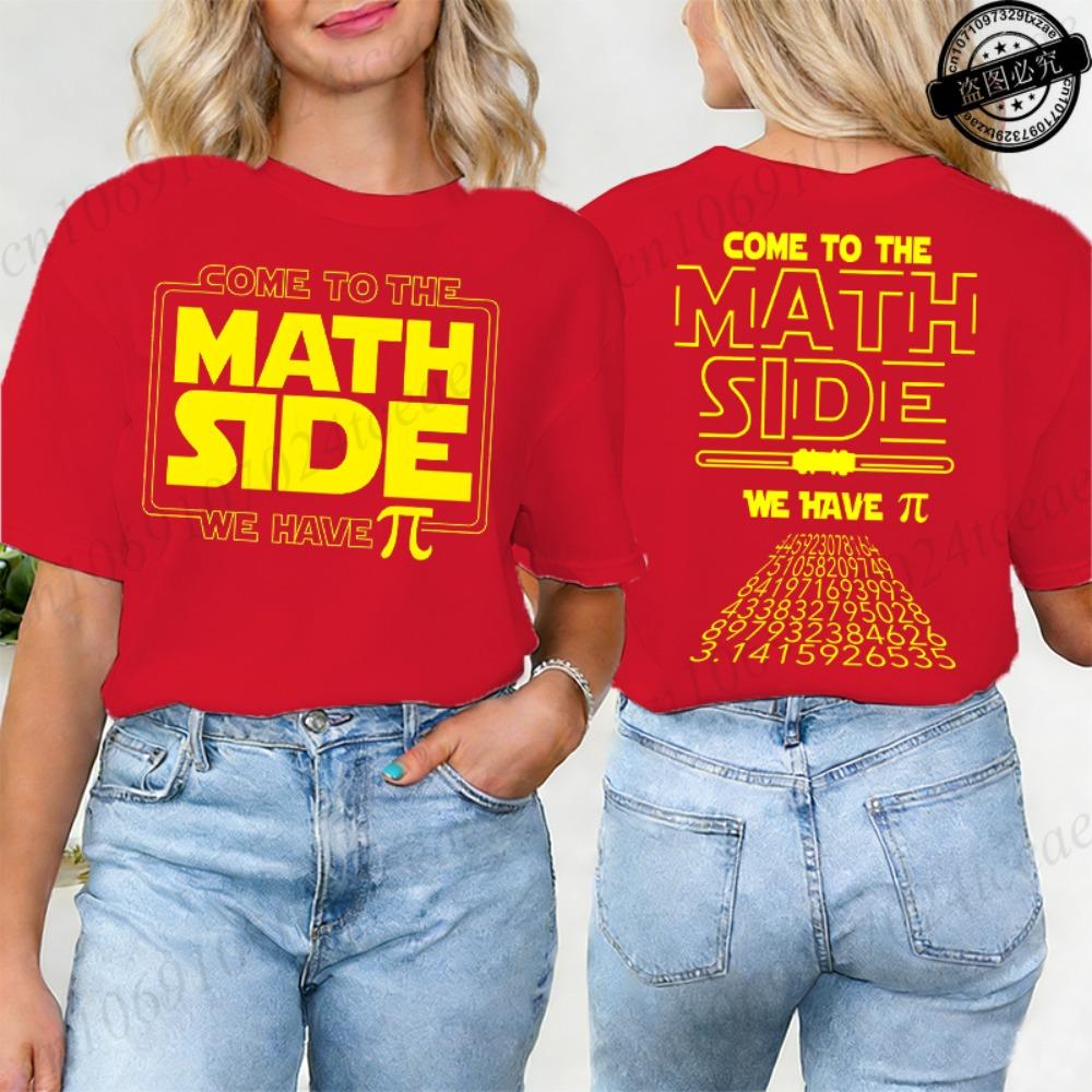 Math Pi Printed T-Shirts for Women Math Teacher Tee Tops Unisex Clothing Short Sleeve Women's Clothing