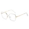 Trendy new glasses frame two-color flat glasses for women, metal anti-blue light, glasses frame can be equipped with myopia glasses