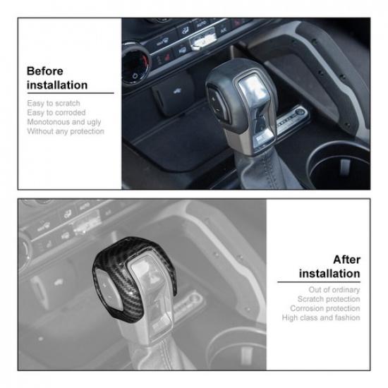 Carbon Fiber Gear Shift Knob Head Decor Frame Cover Trim for Ford Bronco +