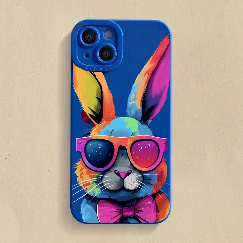 Cute Colorful Rabbit Silicone Phone Case For  Redmi Note 13 12 11 Pro Plus 13 12S 11S 11 10S 10 Redmi 12 4G 13C Soft Cover