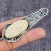 Natural Fossil Coral Gemstone Handmade 925 Sterling Silver Pendant 2.95" N9c36