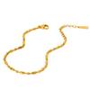 Minimal Versatile Stainless Steel Rice Bead Stacked Plain Chain Bracelet Plated 18K Gold Jewelry Niche Design