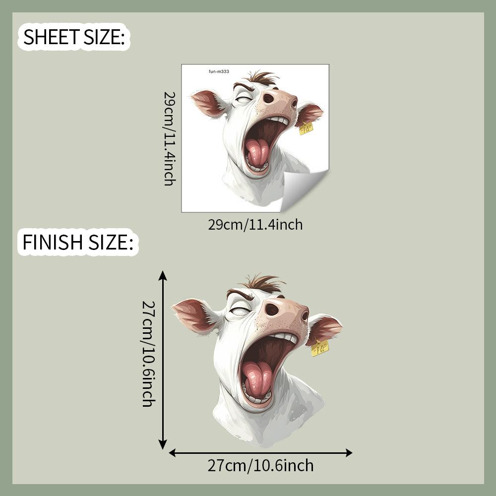 Funny Bull Head Toilet Seat Sticker Bathroom Decor Humorous Removable Waterproof Decal