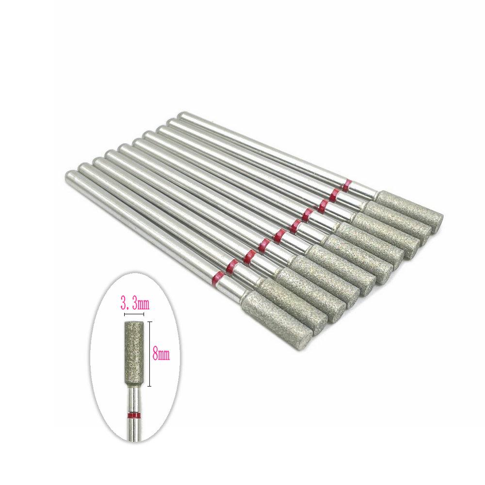 10pcs 2.35mm Shank Diamond Grinding Bur Drill Rotary Drill Dental Grinding Dental Polishing Burs Nail Drill Bits