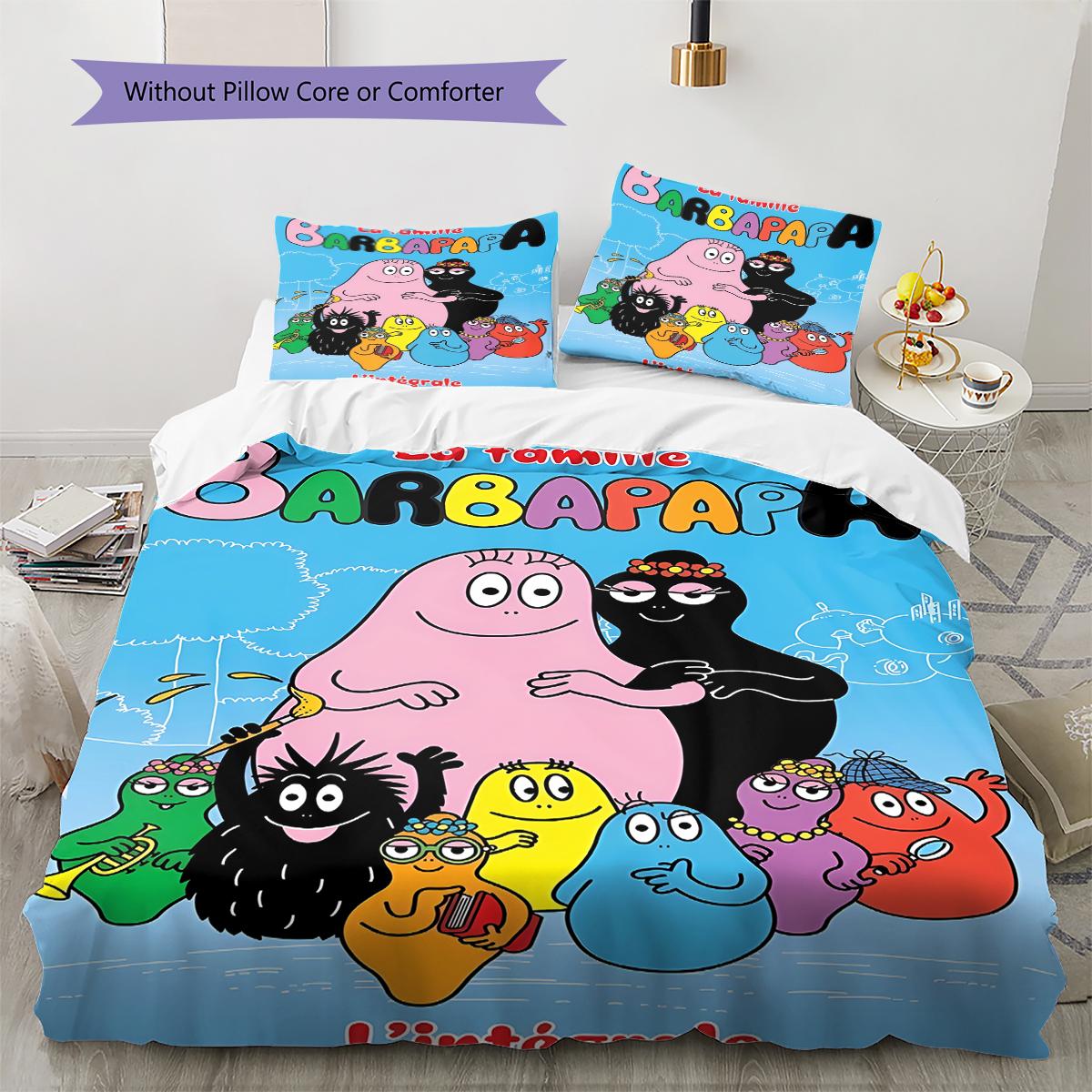 

The Barbapapa family Pattern Bedding Quilt Set Quilt Cover Pillowcase Home Decoration Birthday Gift (1 * duvet cover + 2 * pillowcase, without core) 135x200cm