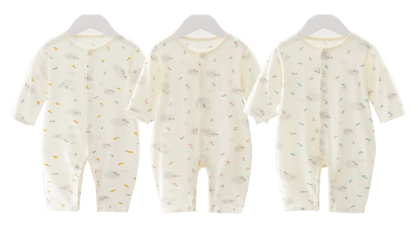 

детский длинный детский легко менять для детской комнаты для поездок до 90 см [DWSIOOW] Комбинезоны с передней застежкой, пижамы, ромперы, рукава, одежда, мальчики, девочки, белый