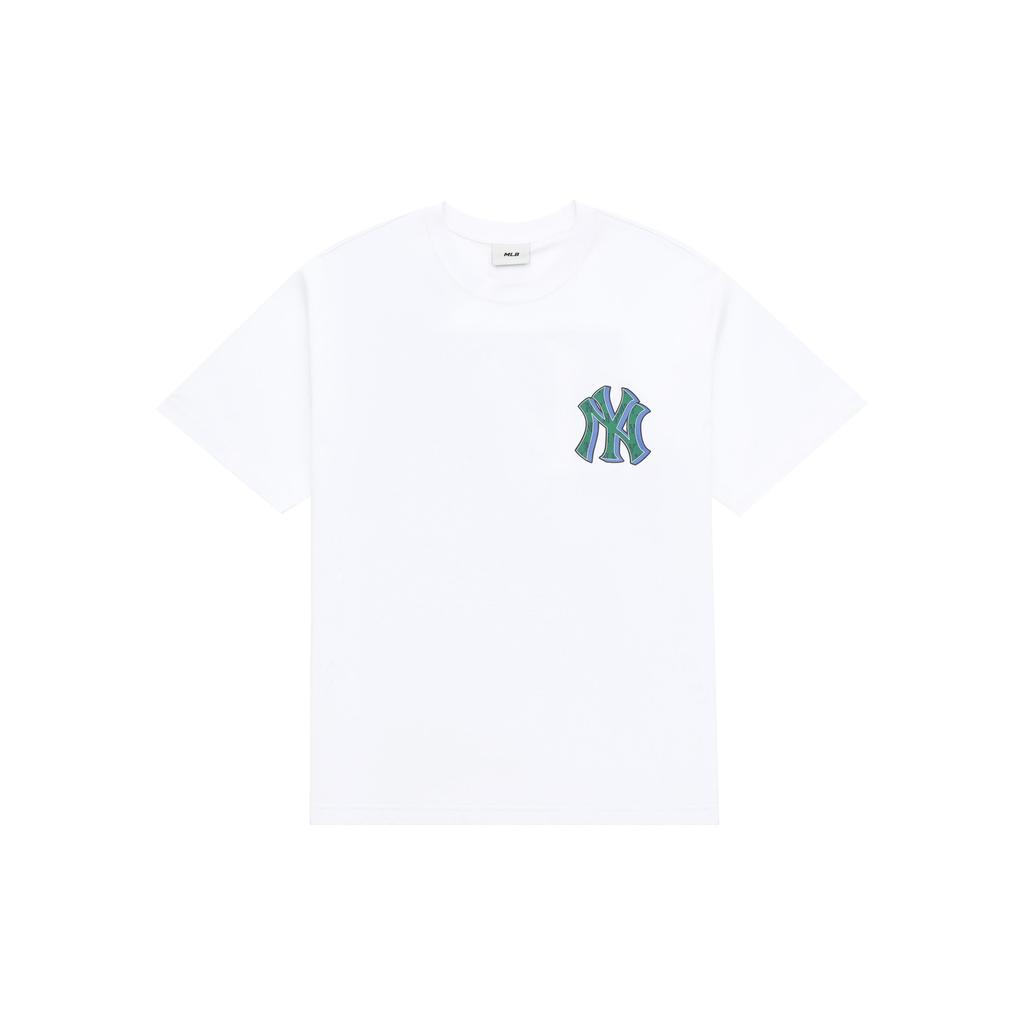 MLB New York Yankees Floral Logo Print American Vintage Short Sleeve T-Shirt Unisex T-Shirts White 3ATSM3033-50WHS