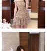 Waist-Cinching 2026 Floral One-Shoulder Short Dress with Elastic Waist - New Summer Style for Women