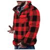 Men's Solid Color Plush Warm Coat Fleece Sweater Casual Coat Pocket Sweater  Winter Coat