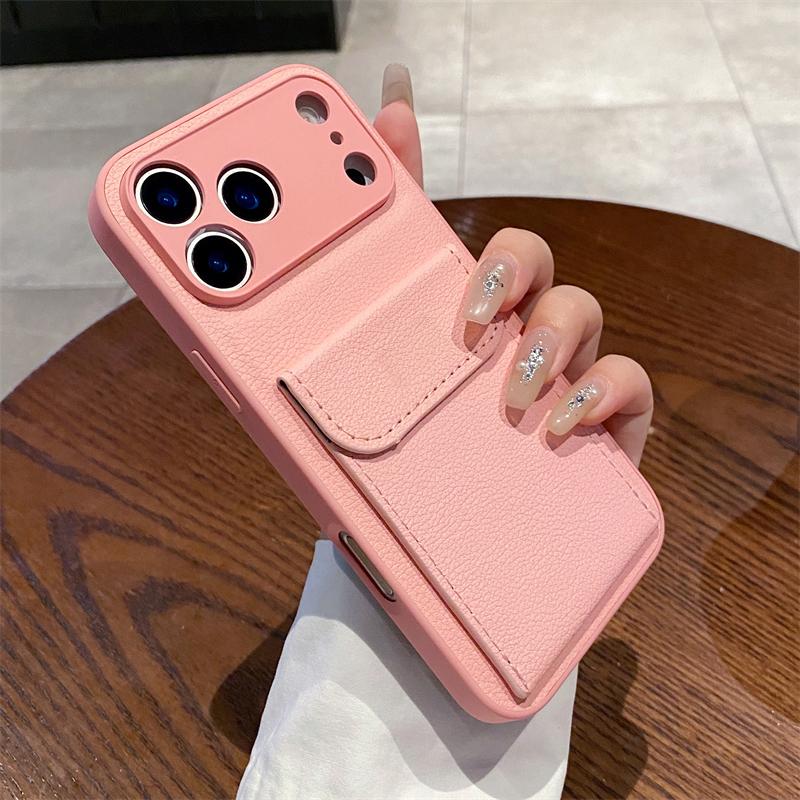 Card Slot Pocket Holder Wallet Case for iPhone 17 Air 16 E 15 14 12 13 Mini 11 Pro Max X XS XR Shockproof Leather Cover