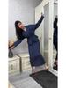 Spring 2025 Women's Casual Tie Cardigan and Skirt Set