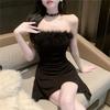 Sexy Tube Top Dress High Waist Temperament Waist Irregular Thin Korean Version Dress Short Skirt