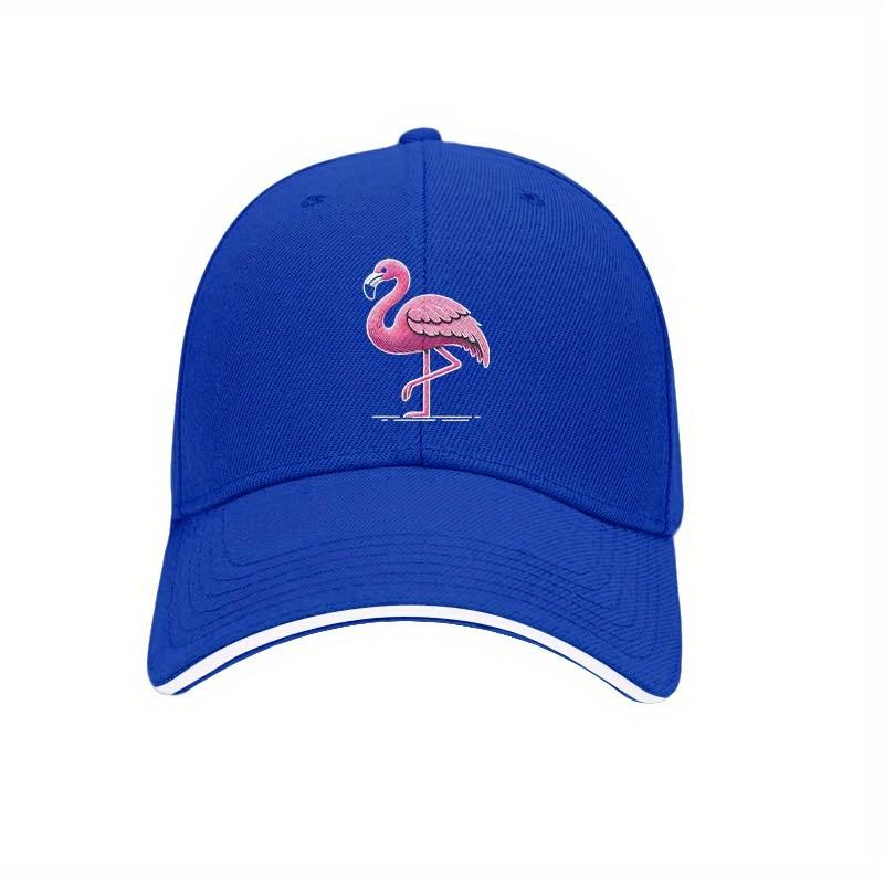 Pink Flamingo Graphic Baseball Cap Adjustable Polyester Casual Sun Protection Sports Cap for Adults