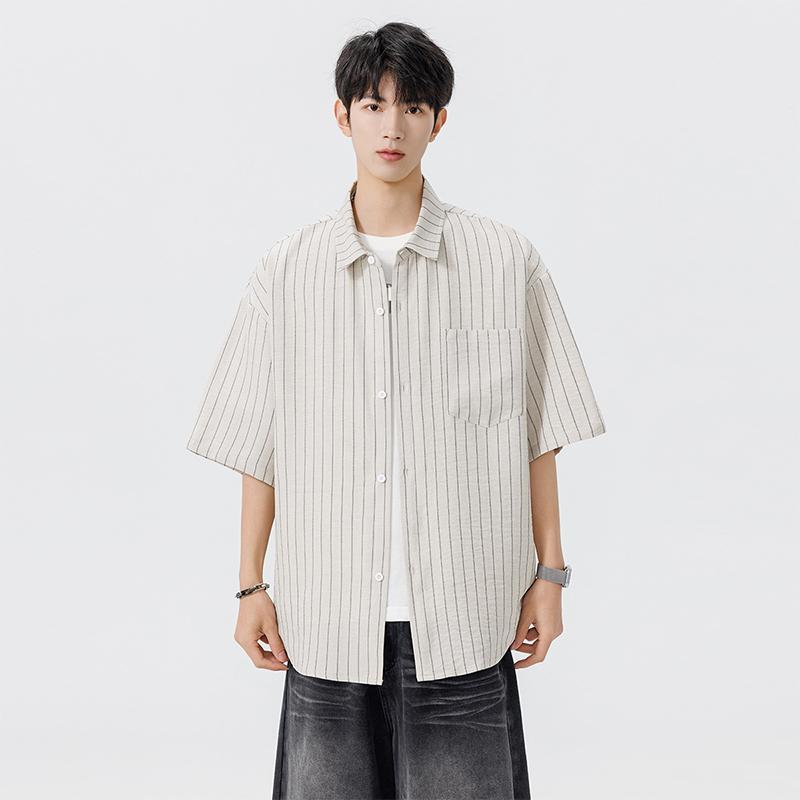Short Sleeved Shirt Men's Summer Thin Casual Versatile Casual Half Sleeved Lapel Shirt