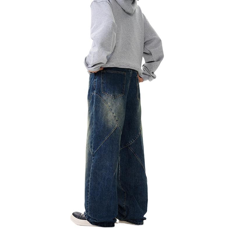 Retro Wash Gradient Jeans Men's Loose Wide-leg Pants