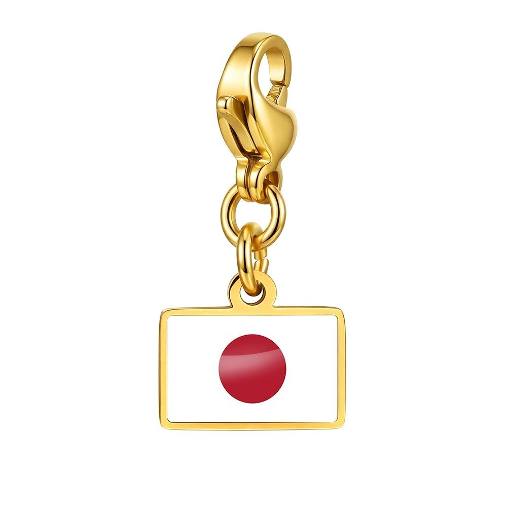 Country Flag Charms 10 Mm Pendant Necklace Bracelet Keychain Bagchain Stainless Steel Jewelry A Commemorative Gift For A Friend