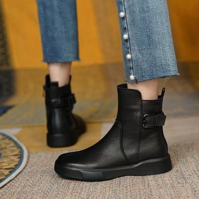 Fashion Chelsea Boots for Women Autumn Winter Women's Shoes Retro Casual Flat Ankle Boots Woman Fashion Platform Short Boots 2025 New