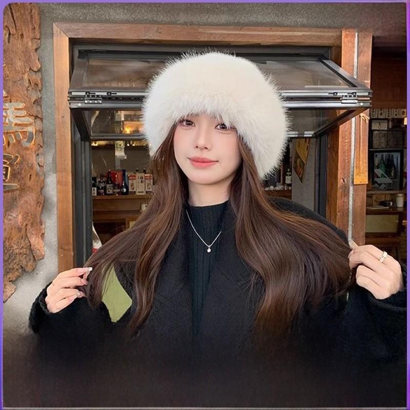 Mongolian Plush Hat For Fall And Winter With Thick Faux Water Mink Fur And Ear Covering