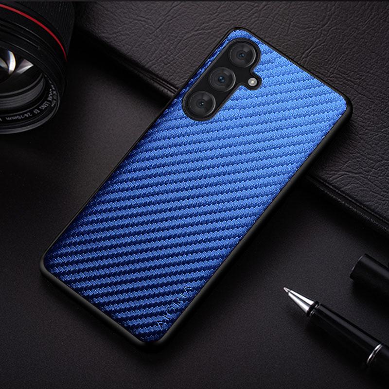 

Carbon Fibre Shockproof Slim Case for Samsung Galaxy S24 Plus Ultra Non-Slip Full Body Protective Phone Case Galaxy S24 синий