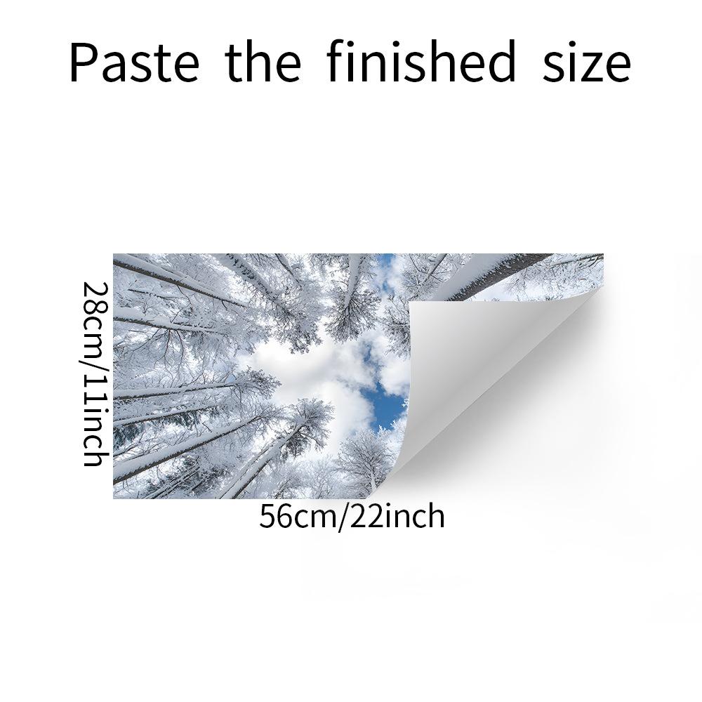 

Зимний Снежный Лес Голубое Небо Белые Облака Потолок Гостиная Спальня Украшение Наклейки на Стену