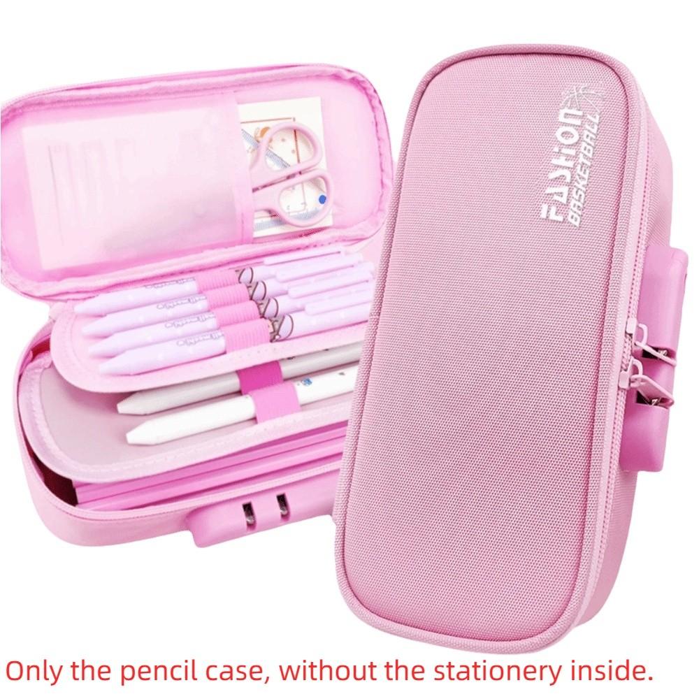 Canvas Password Lock Pen Box Stationery Portable Organizer Box Large-Capacity Pencil Case  Gifts