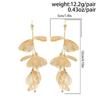 Elegant Ginkgo Leaf Tassel Earrings Trendy Design Jewelry Set Ginkgo Leaf Tassel Necklace  Women