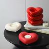 Elegant Heart Shape Candle Holder for Romantic Home Decor Ceramic Tealight Candle Holder for Valentines Day