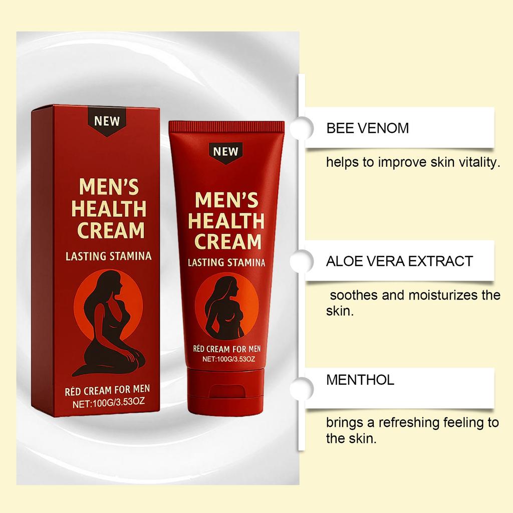 Men's Care Cream: Daily Care And Nourishment For Men's Skin. Gentle Ingredients Massage Care Cream.