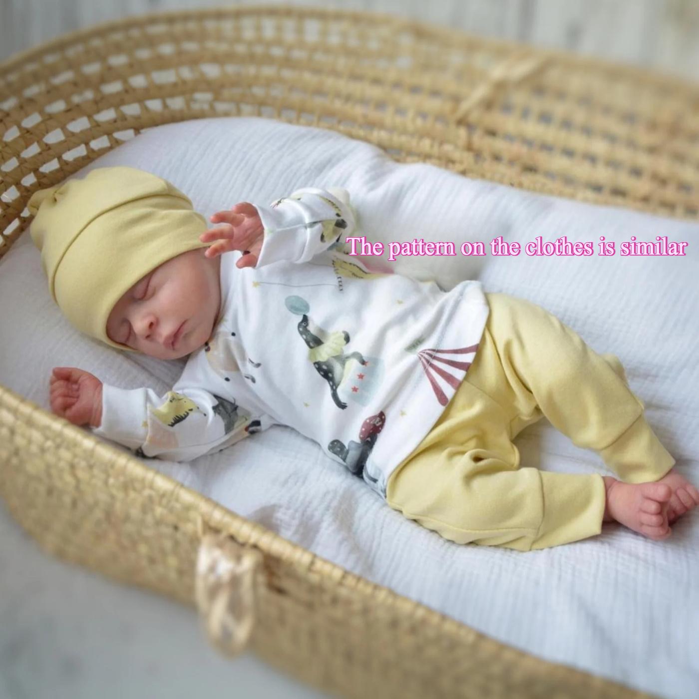 

BZDOLL 20inch 50cm Asleep Baby Reborn Doll with 3D-paint Skin and Visible Veins Soft Vinyl Cloth Body Girl Princess Art Toy for Kids Birthday Gift cloth body doll