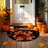 Autumn Door Mat - Non-Slip Half-Round Floor Mat  Durable Polyester Door Mat for Home Decoration, Door Mats for Home