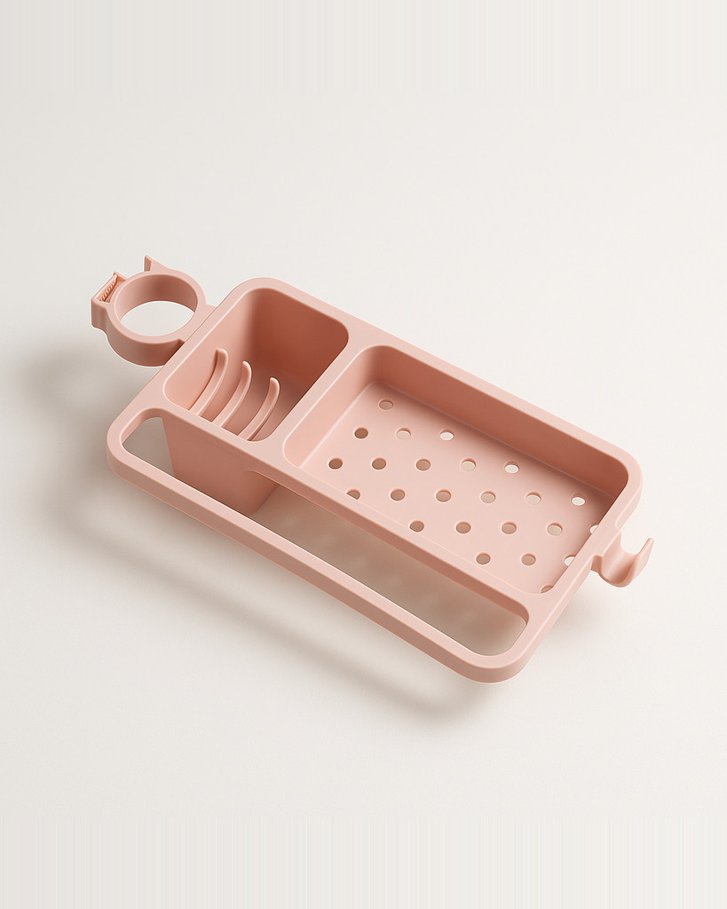 Drain Rack Detachable Storage Shelf Adjustable Plastic Organizer for Bathroom Kitchen