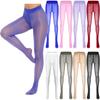 Dame Sheer Smooth Stretchy Strømpebukse Glidelås Skritt Tights Bukser Strømper