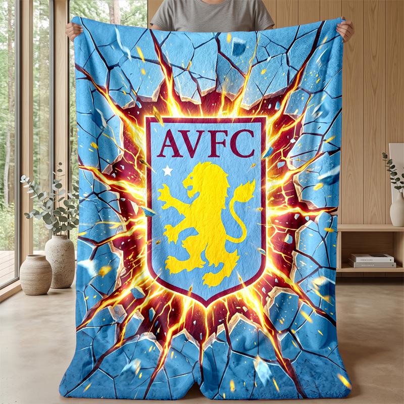 Coperta in Flanella con Stampa Aston Villa, Morbida Calda Leggera Coperta da Divano Letto Campeggio