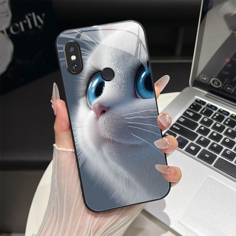 For Redmi Note 5/Note 6 Phone Case Trendy Design Tempered Glass Bumper For Xiaomi Redmi Note 5 6 Pro Full Protection Back Covers