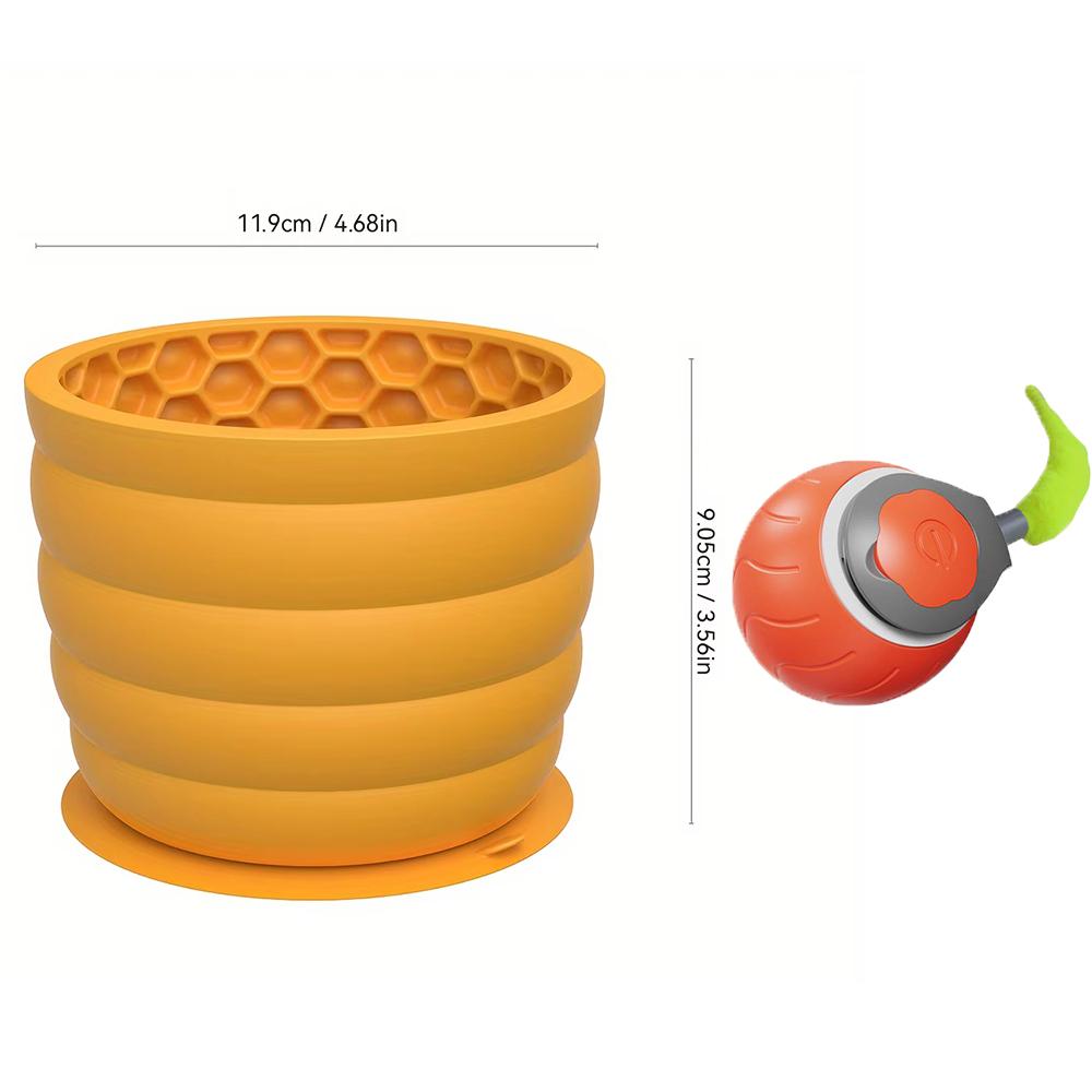 Silicone Dog Slow Feeder Bowl with Honeycomb Lick Mat Slows Eating & Aids Anxiety Relief Dishwasher Safe & Freezer-Friendly