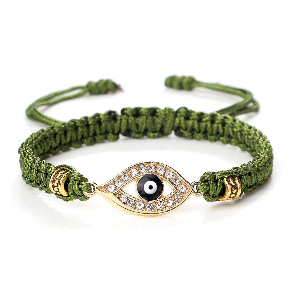Cross-Border Alloy Bamboo Evil Eye Bracelet: Starry Eyed Woven Couple Bow Design