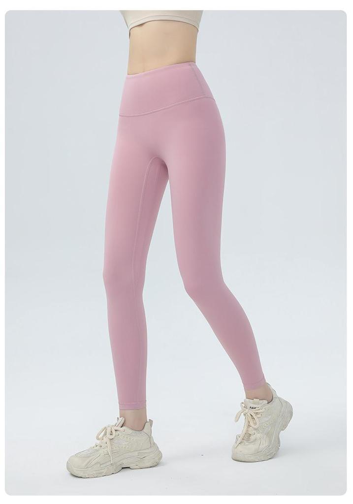 Pantaloni da Yoga Nude a Vita Alta per Donna - Fitness e Bodybuilding Primavera/Estate, Vestibilità aderente, Sollevamento fianchi, Glutei bellissimi