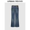 UR Women's Washed Belt Flared Jeans