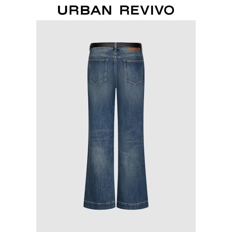 UR Women's Washed Belt Flared Jeans