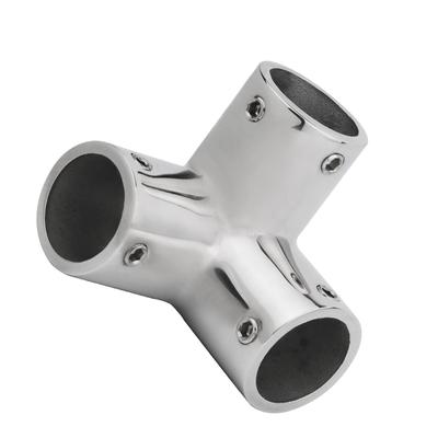 High-Quality Stainless Steel Tee Rail Fitting 90° 3-Way Tee Fitting Tube Pipe Connector for 25mm Tube/Pipe