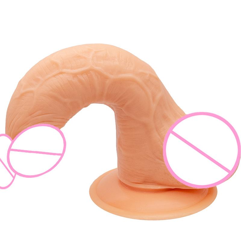 Upward Facing Dildo G-Spot Curved Dildo Wearable Suction Cup Pvc Simulation Dildo Rear Court Dildo