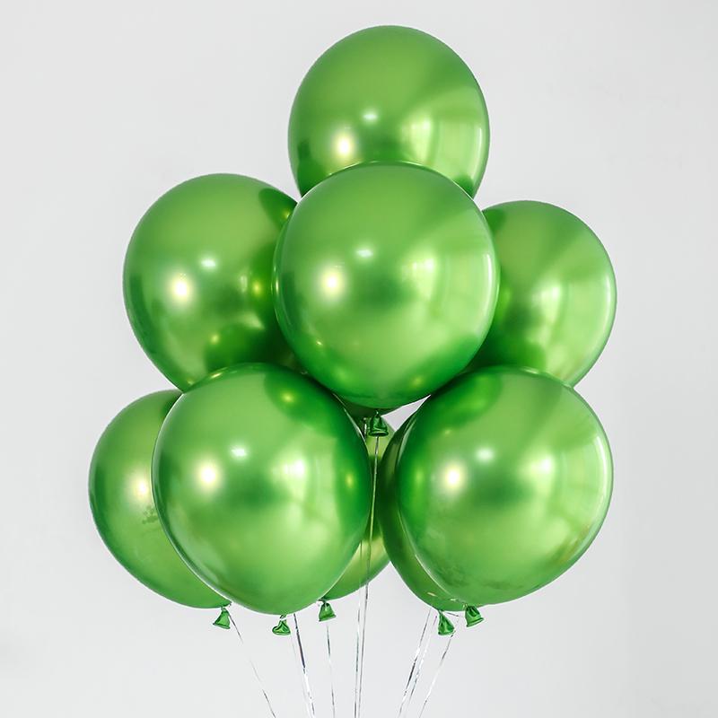 QAKGL 50 Pc Chrome Metal Color Party Decoration Balloons 12'' Latex Round Balloon Birthday Party Balloons Metallic
