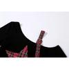 Summer Star Patchwork Crop Tops Plaid T Shirt Women Fashion Off Single Shoulder Y2k Tee OverSleeve Fairy Grunge Shirts