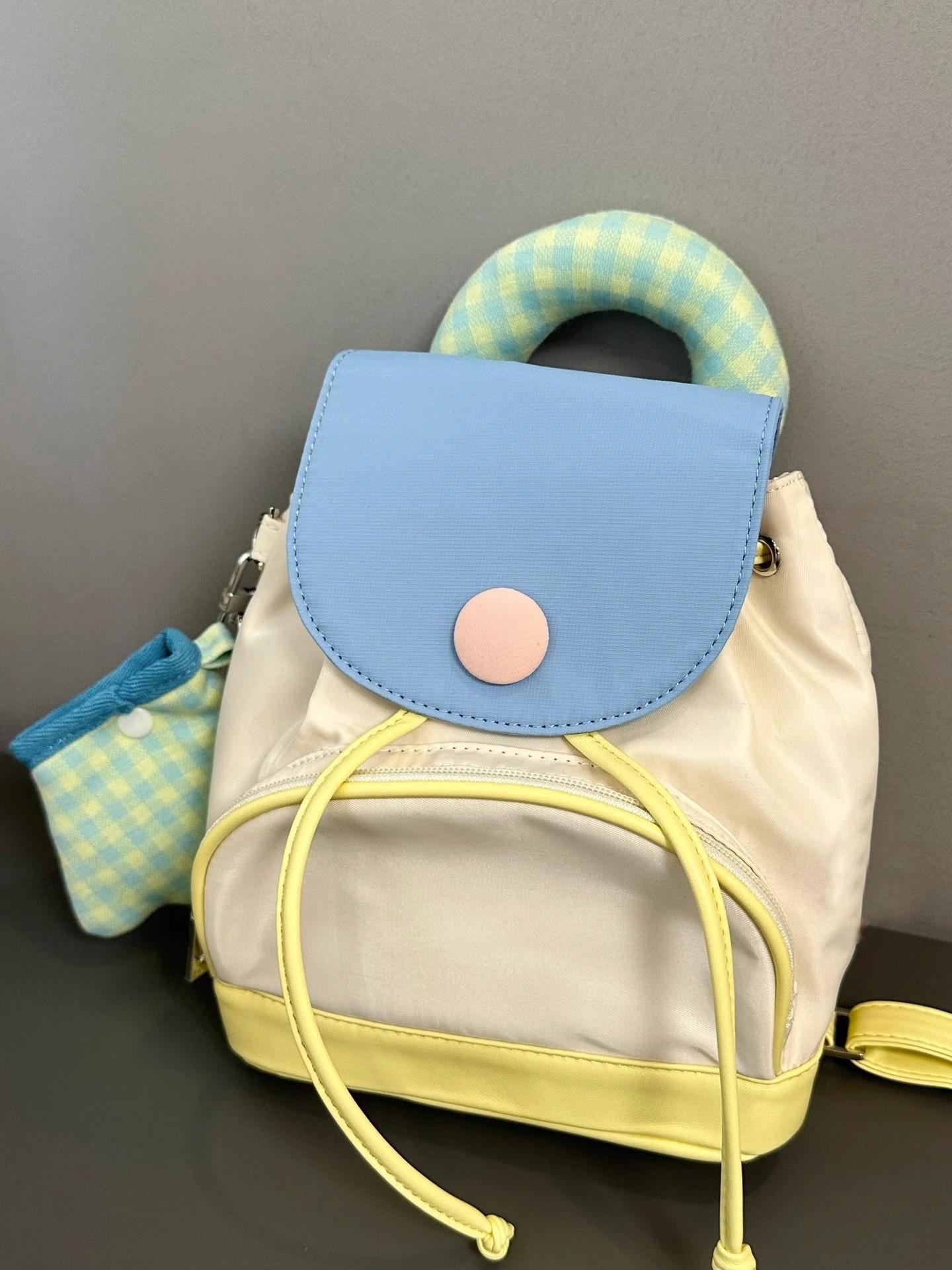 Summer button small backpack spring and summer cute small schoolbag mini small bag backpack female 24*28*10