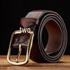Men's Genuine Leather Retro Distressed Handmade Belt, Korean Style Casual Versatile for Jeans