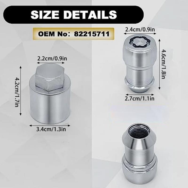 82215711 Sada poistných matíc kolies M14x1,5 Príslušenstvo Poistné matice proti krádeži Spoľahlivé upevnenie pri údržbe vozidla