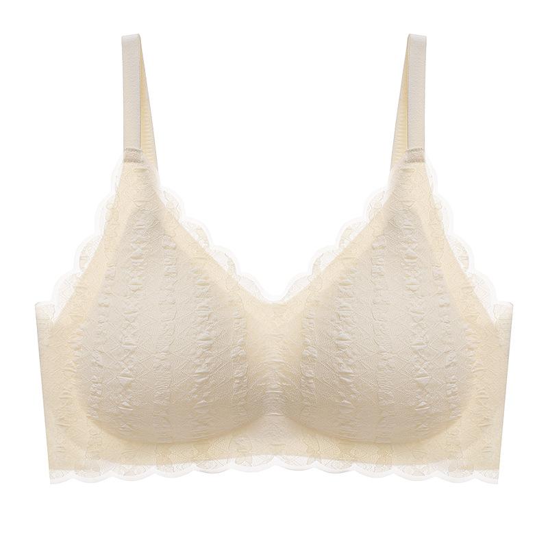 Women's Bra Cloud Bubble Underwear Small Chest Gathered No Underwire Bra Thin Style Lace Bra