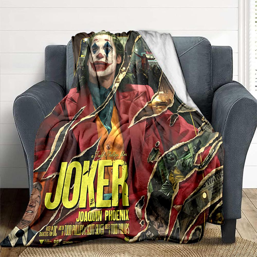 1pc Joker Flannel Throw Blanket Lightweight Soft Warm All Season Blanket for Sofa, Bed, Travel,L1028036